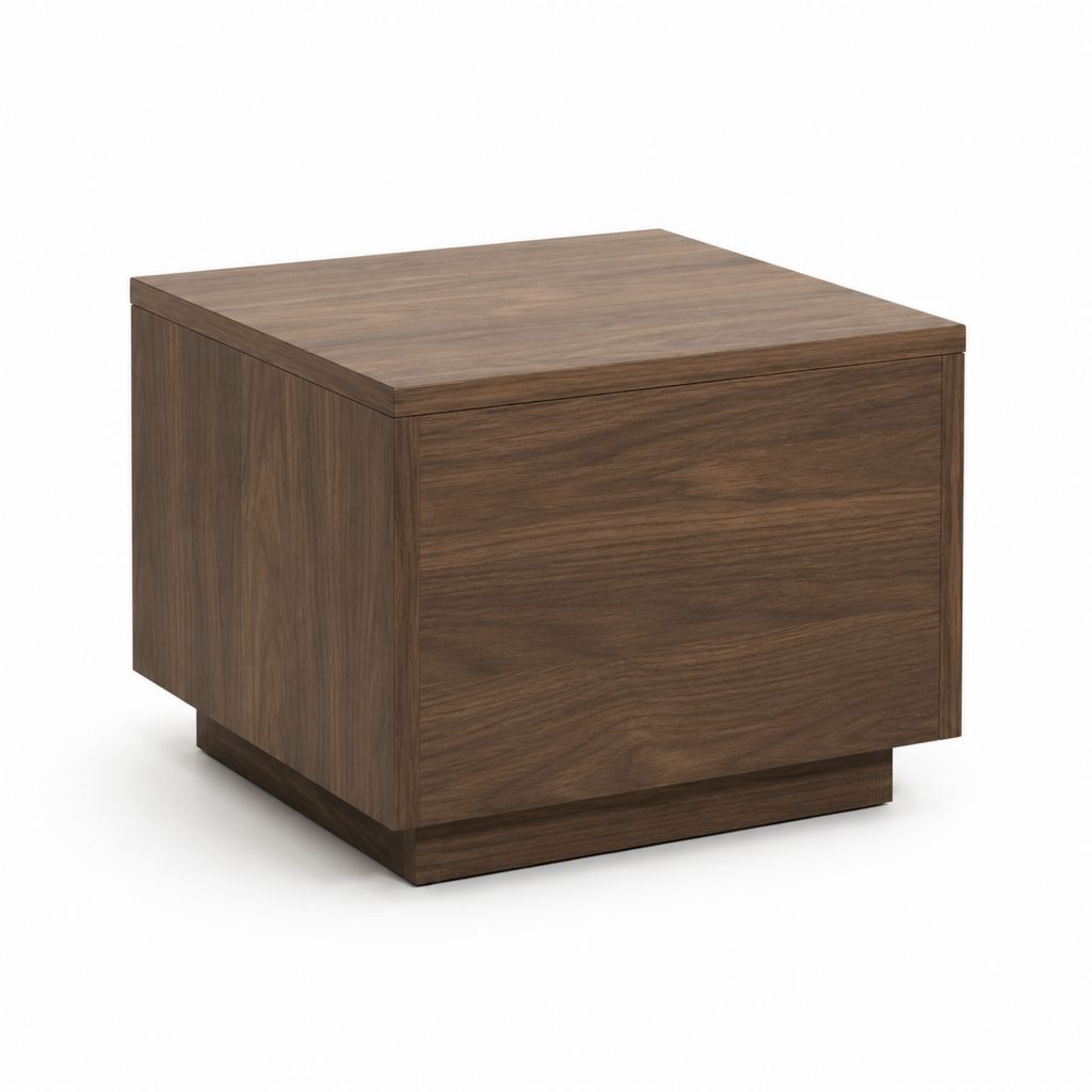 Tavolino da caffè cubico noce in pannelli truciolari 60 x 60 x 50 cm